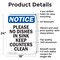 Signmission Please No Dishes In Sink Keep, 18 in W x Rectangle, Aluminum OS-2PACK-NS-A-1824-V-17531 - alternate 5